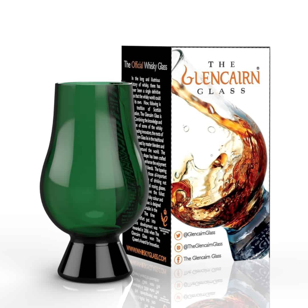 Green Glencairn Glass in gift carton